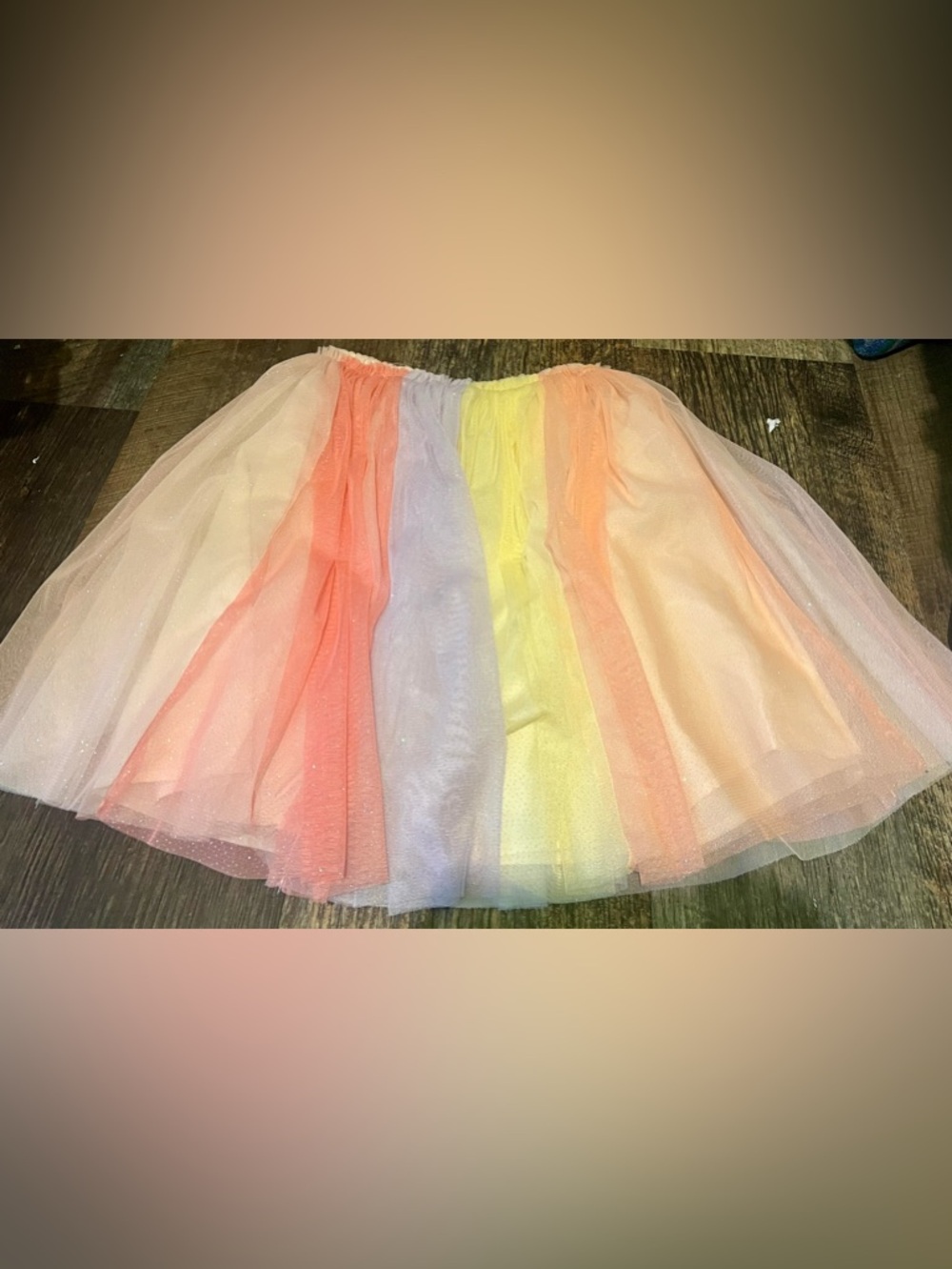 H&M Pastel Rainbow Tulle Skirt - Peach, Lavender, Yellow, Cream and Glitter